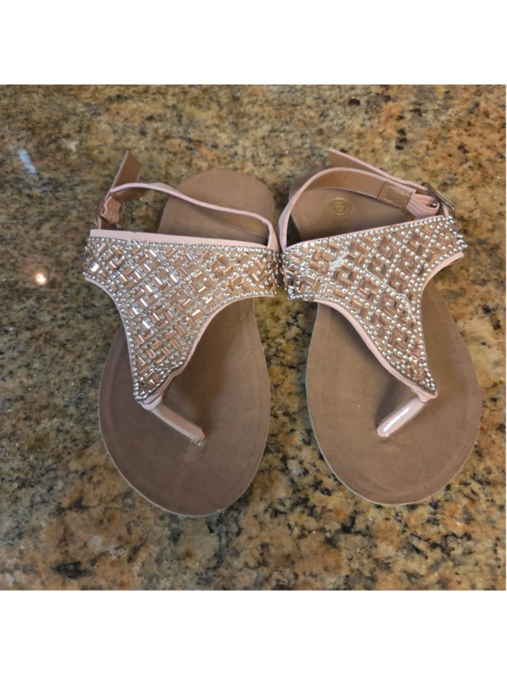 Adrienne Vittadini Rhinestone Sandals Pink Size 8